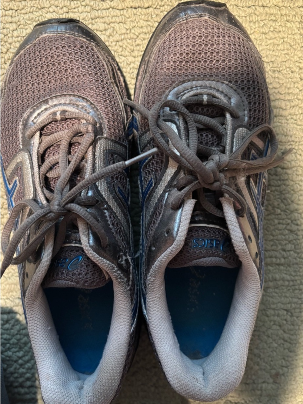 ASICS woman’s Mesh Sneakers with Blue Accents